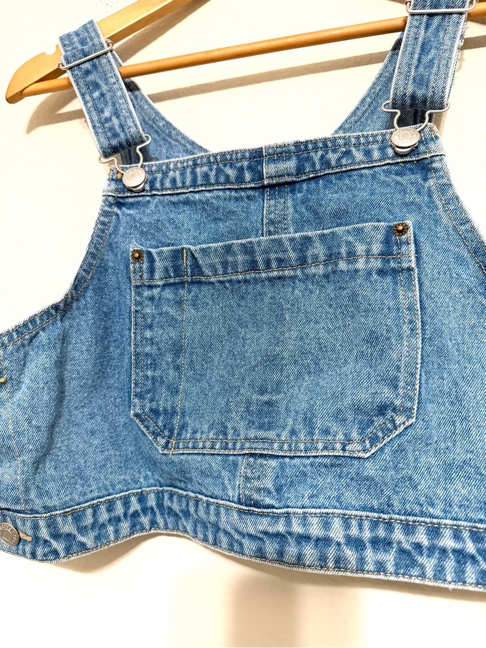 OBEY Cropped Denim Overall Top Size Medium - Picture 4 of 8